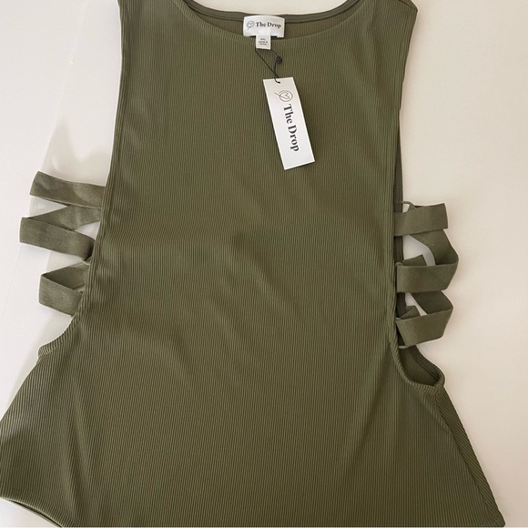 The Drop Ribbed Cutout Bodysuit with side straps - Olive Green - Size XXL - Picture 9 of 13